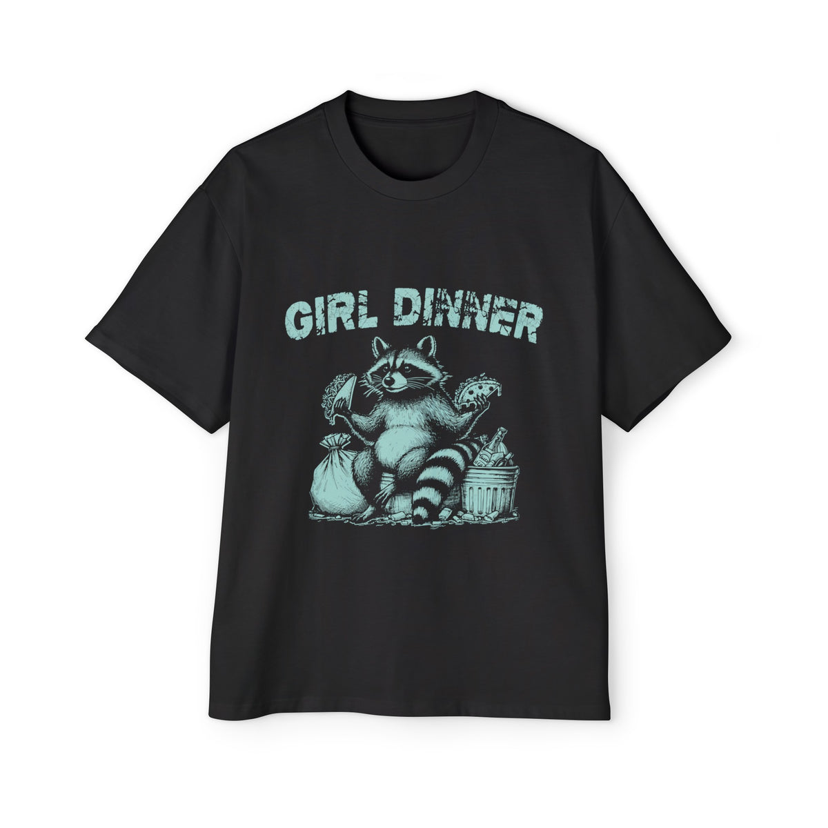 Girl Dinner Raccoon Tacos Graphic Tee-INNBLAC Fashion Apparel