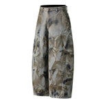 Vintage Tie-Dye Barrel-Leg Distressed Jeans