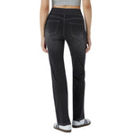 Vintage Washed High Waist Straight Leg Jeans