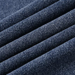 Crew Neck Washed Knit Denim Sweatshirt