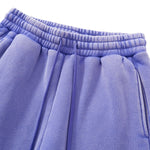 Vintage Washed Fleece‑Lined Elastic Waist Curved Leg Pants