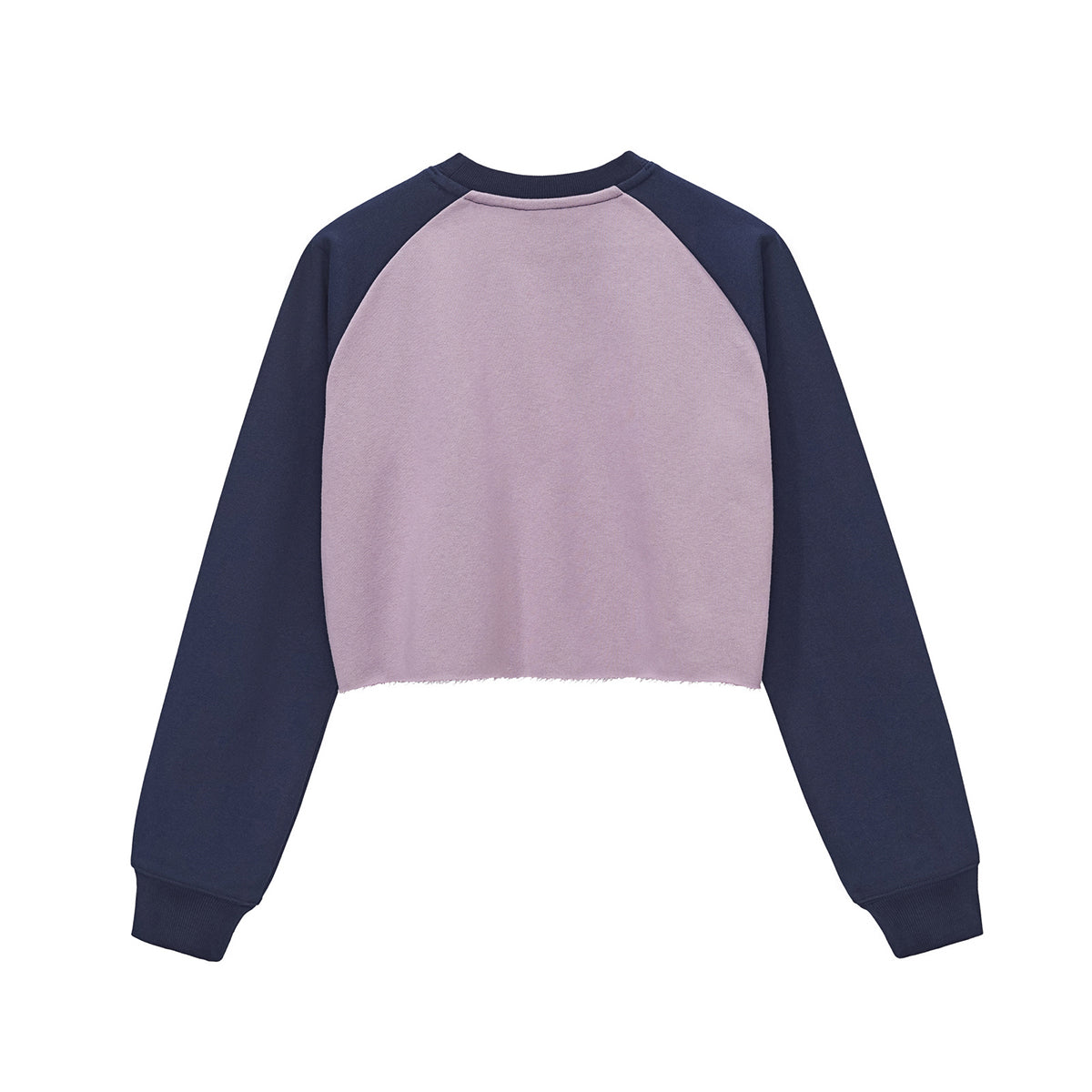 Contrasting Colors Raglan Long-Sleeve Cropped Sweatshirt