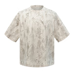 Gradient Jacquard Crack Distressed Statement Tee