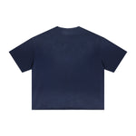 Boxy Raw Edge Washed Loose Short Sleeve Tee