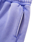 Vintage Washed Fleece‑Lined Elastic Waist Curved Leg Pants