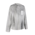 Faded Color Block Pocket Long Sleeve