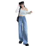 Front Seam Women's Straight Leg Jeans-INNBLAC Fashion Apparel