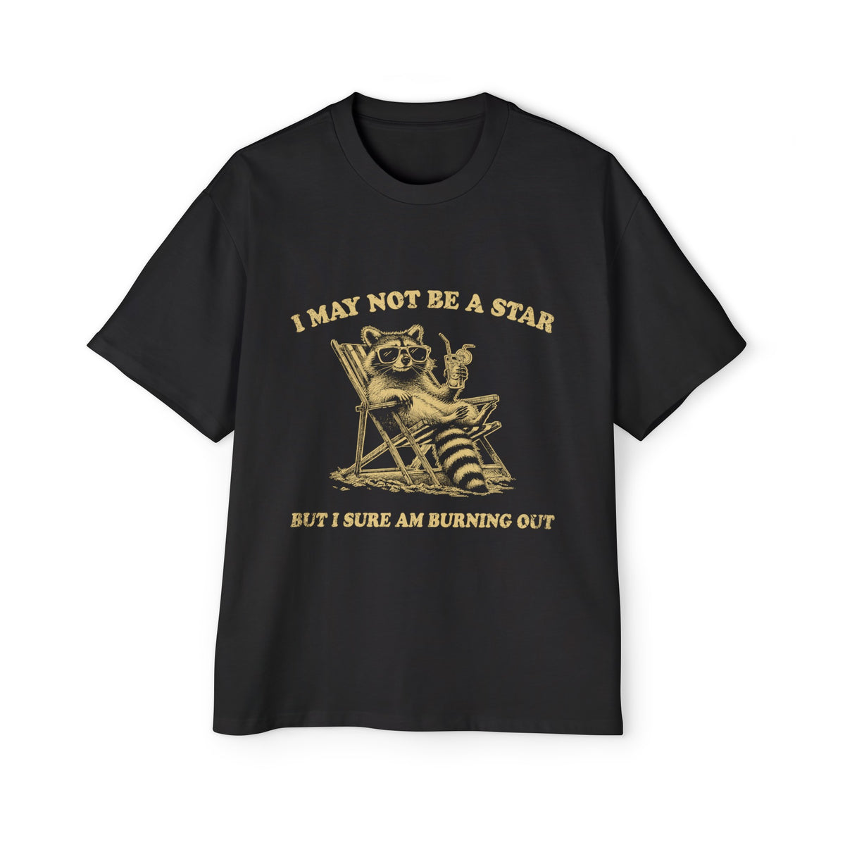 Raccoon On Beach Chair Graphic Tee-INNBLAC Fashion Apparel