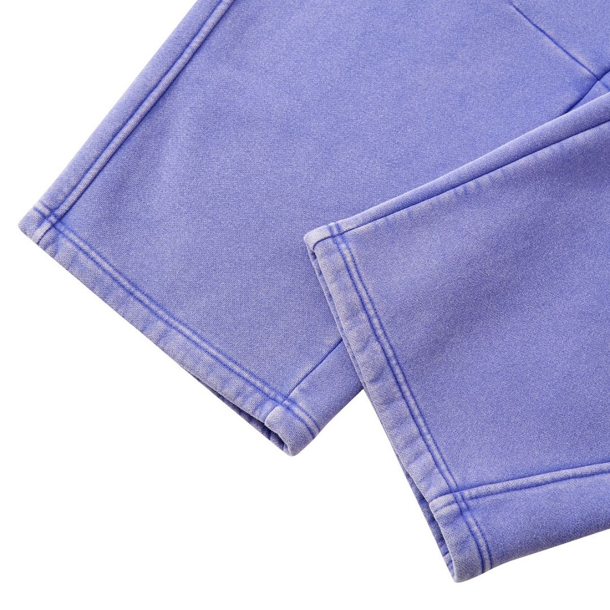 Vintage Washed Fleece‑Lined Elastic Waist Curved Leg Pants