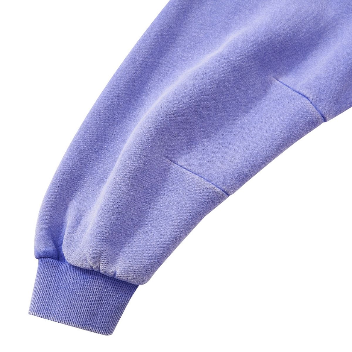 Vintage Washed Distressed Curved‑Sleeve Fleece‑Lined Hoodie