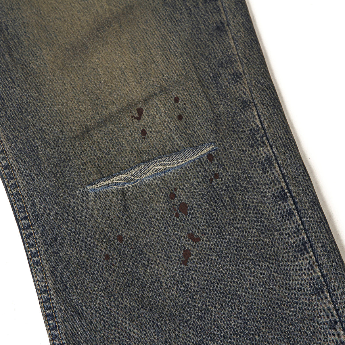 Vintage Wash Ripped Knee Loose Jeans