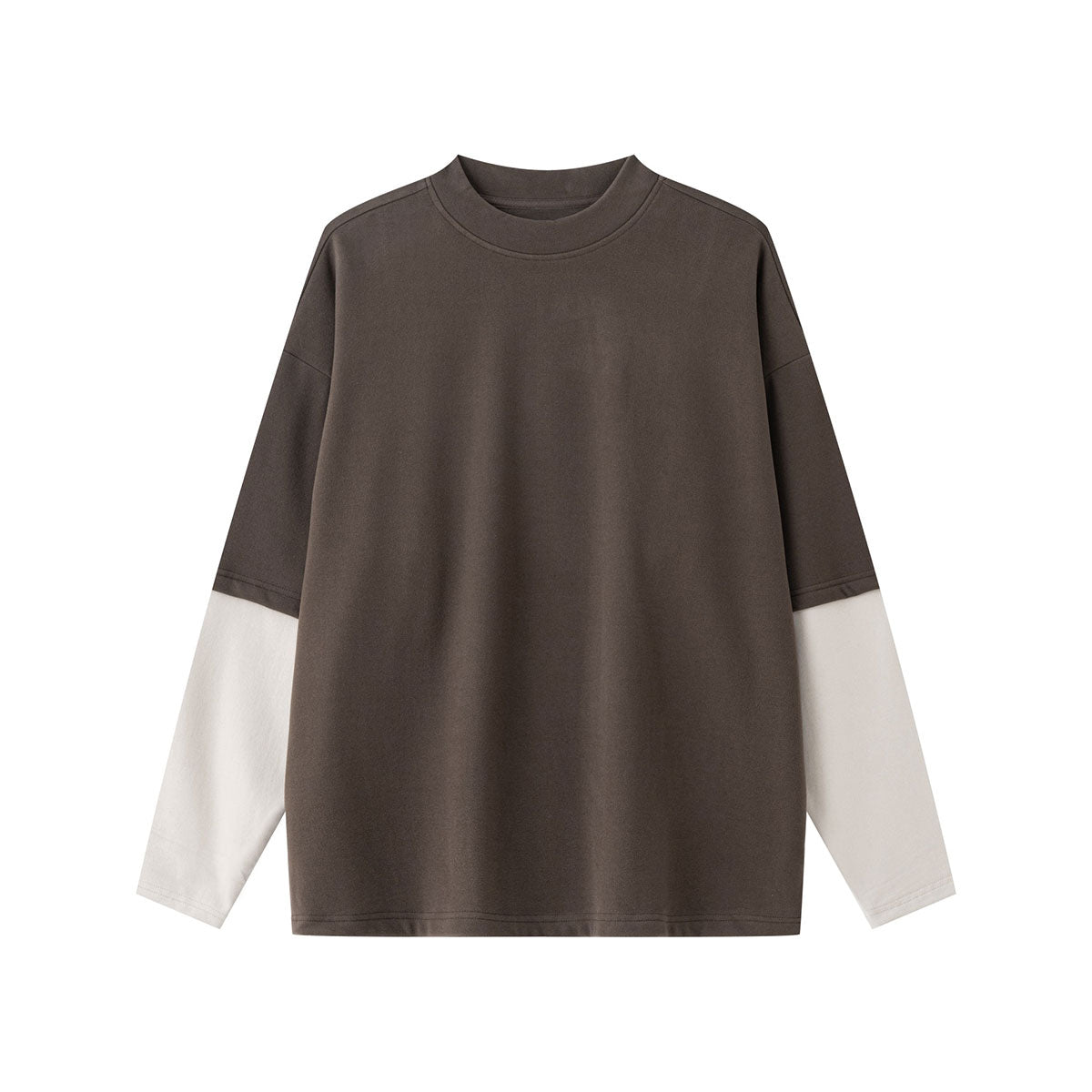 Velour Mock Layered Raglan Sleeve Top