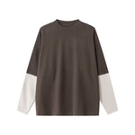 Velour Mock Layered Raglan Sleeve Top