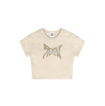 Cap Sleeves Graphic Crop Top-INNBLAC Fashion Apparel