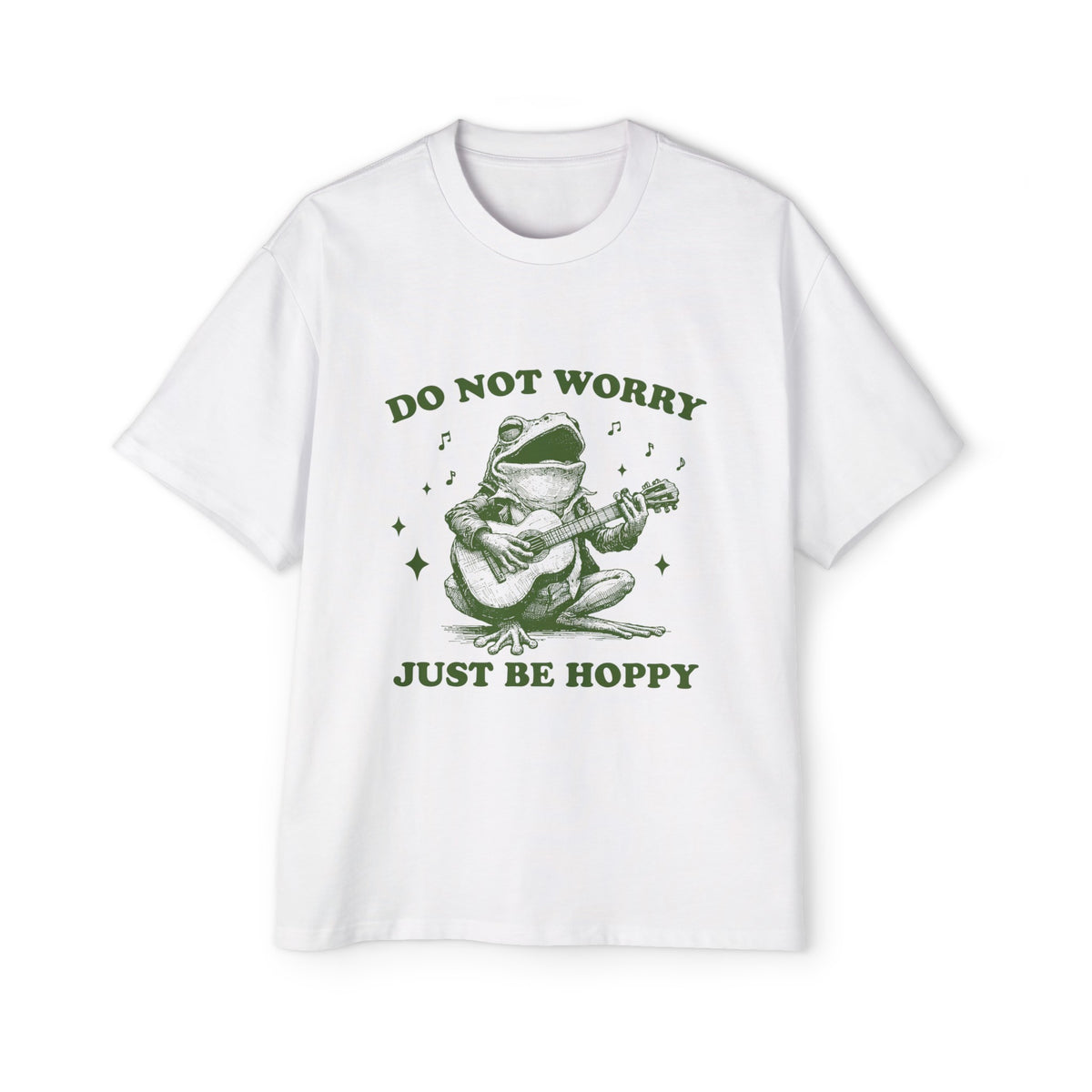 Happy Frog Playing Guitar Graphic Tee-INNBLAC Fashion Apparel