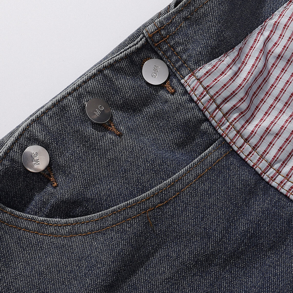 Embroidery Patchwork Denim Cargo Overalls