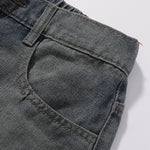 High Waist Wide Leg Ombre Denim Shorts