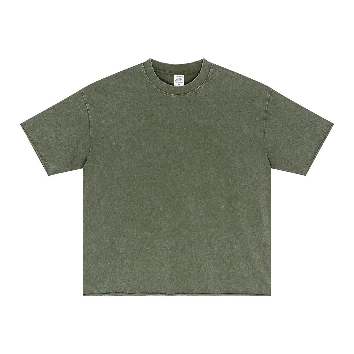 Distressed Raw Edge Washed T Shirt 8oz