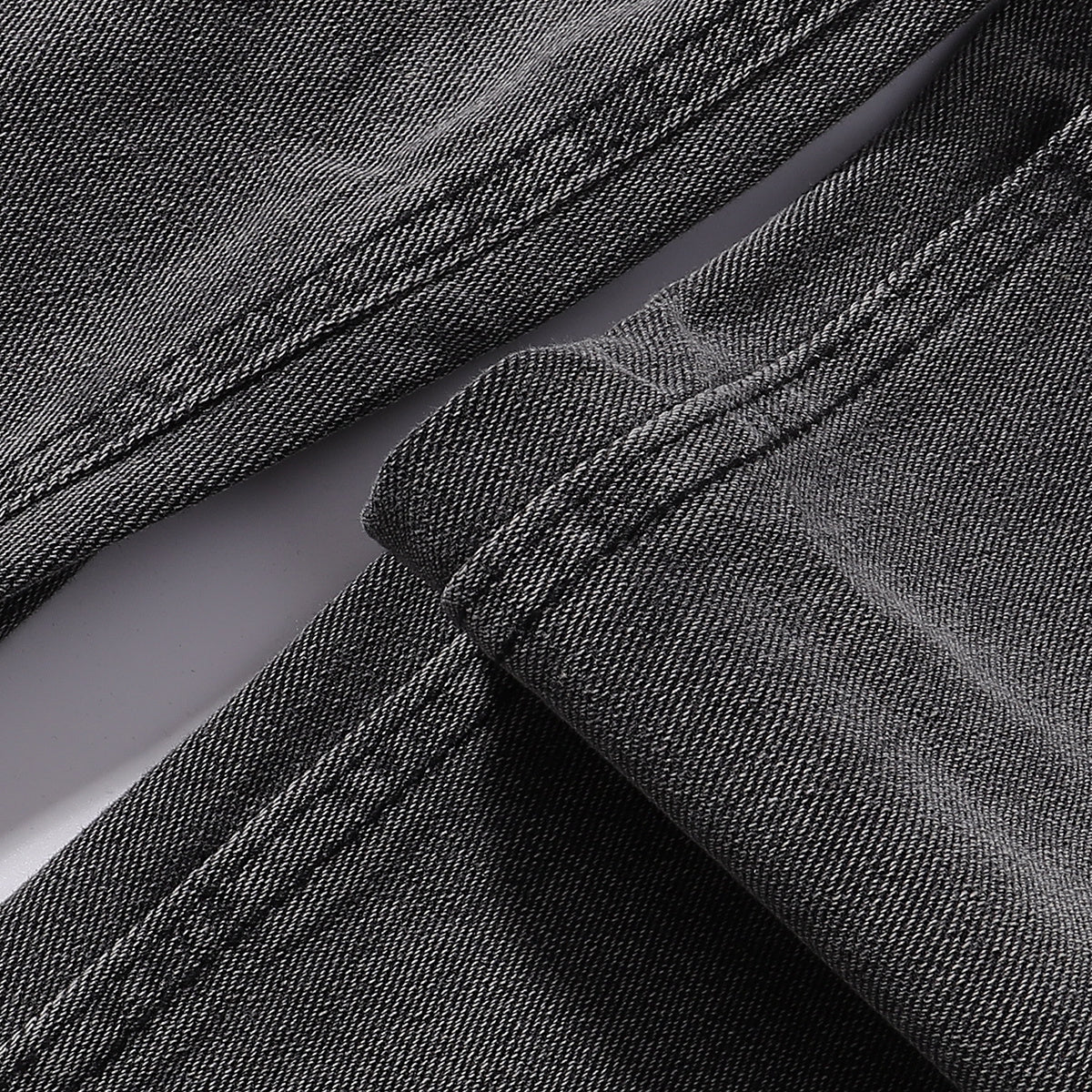 Faded Grey Distressed Wide Leg Vintage Jeans