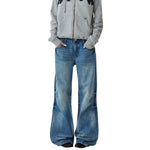 3D Washed Wide Leg Jeans