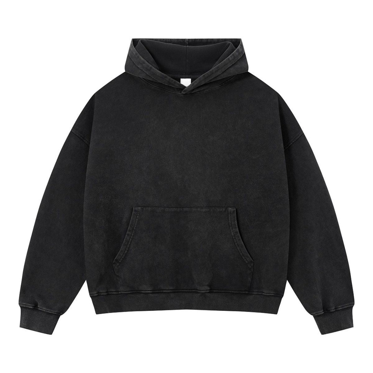 Vintage 370G Brushed Cotton Snow‑Washed Boxy Drop‑Shoulder Hoodie