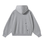 Retro Punk Metal Heat Transfer Patch Rivet Boxy Cut Hooded Sweatshirt