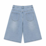 Graphic Print Loose Fit Denim Capri Shorts