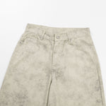 Marble Print Loose Straight Trousers