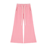 Heavyweight Washed Snow Wash Cotton Flare Pants for Women