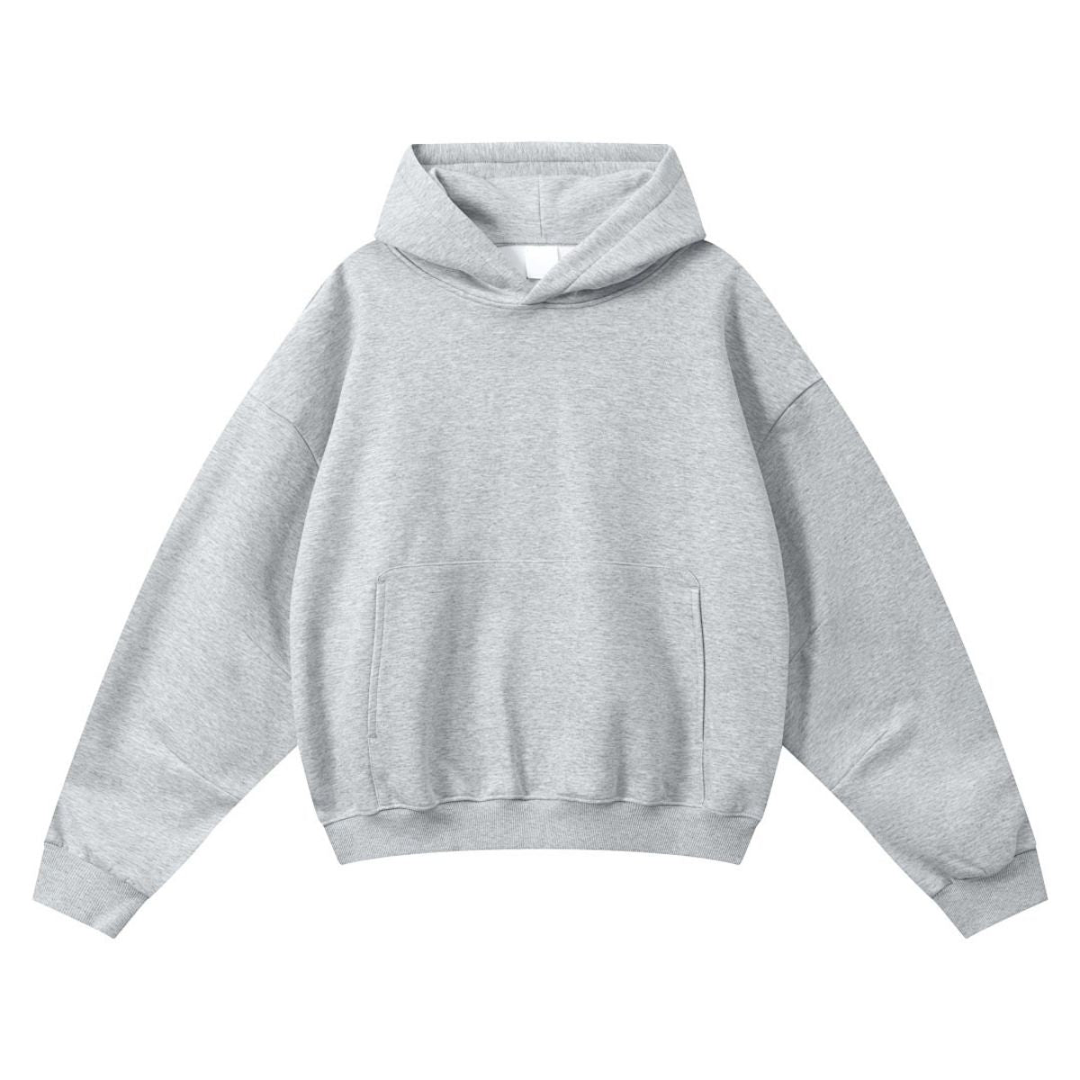 Vintage Fleece‑Lined Oversized Curved Sleeve Hoodie