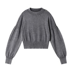 Vintage Snow Wash Cropped Cotton Knit Sweater