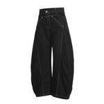 Men's Loose-Fit Pleated Scythe-Cut Wide-Leg Pants