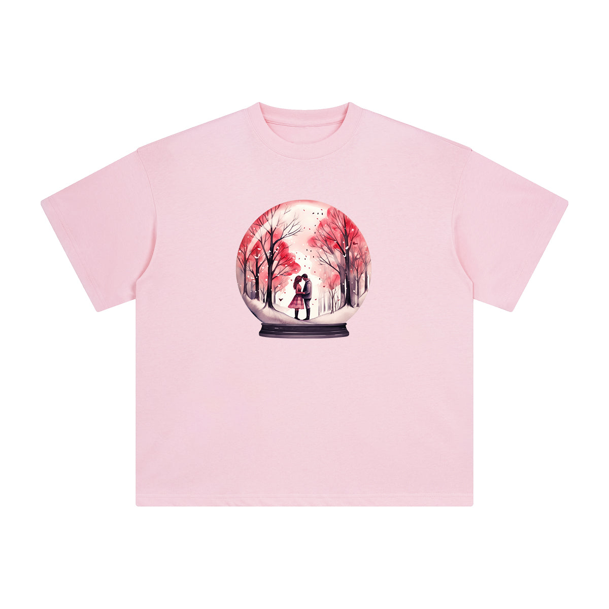 Valentine Lovers Globe Graphic Tee-INNBLAC Fashion Apparel