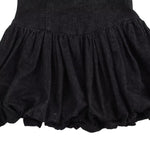 Falda vaquera con bordado de perlas y lavado vintage