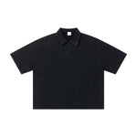 Vintage Polo Collar Loose Casual Short Sleeve T‑Shirt