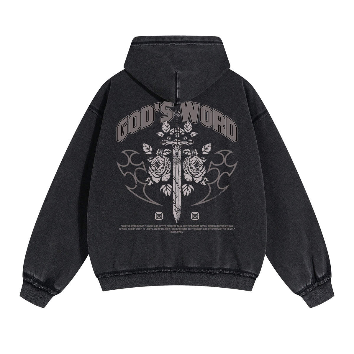 Gods Word Christian Graphic Double Slider Zip Hoodie-INNBLAC Fashion Apparel