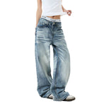 Light Fade Vintage Straight Leg Denim Jeans