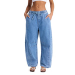 Vacay Moods Pull On Tie Waist Jeans