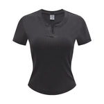 Women’s Retro Wash Fitted Stand Collar Tee