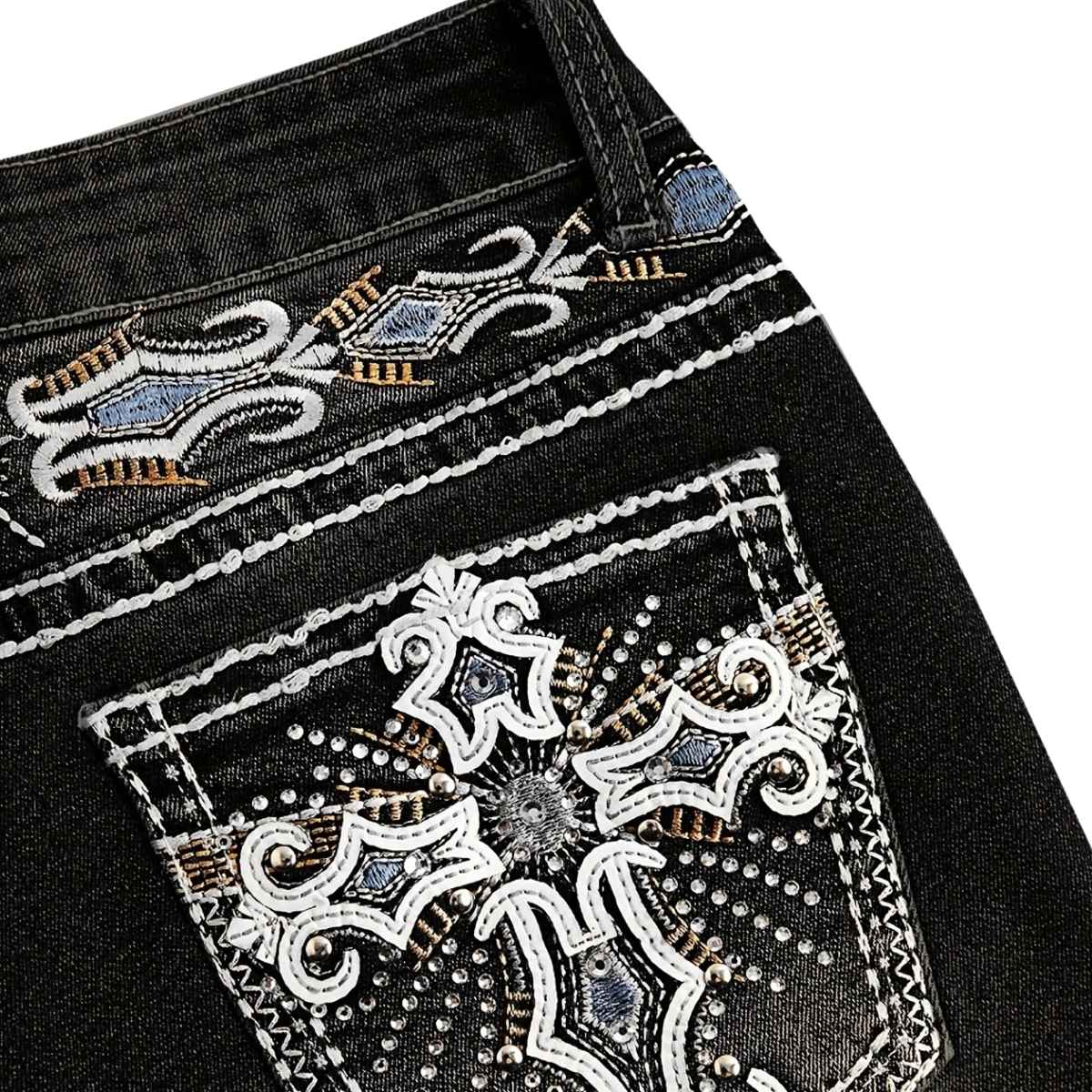 Women'sEmbroidered Y2K High Waist Stretchy Flared Jeans
