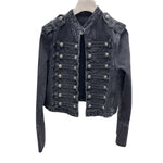 Women's Vintage Stand Collar Double Breasted Denim Jacket