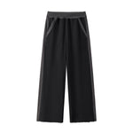 Cotton Casual Contrast Rib Stretch Sweatpants