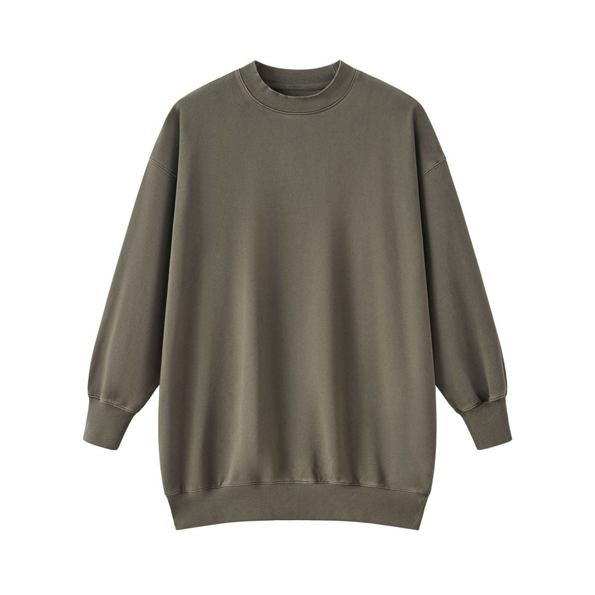 Heavyweight Cotton Washed Vintage Mid‑Length Sweatshirt