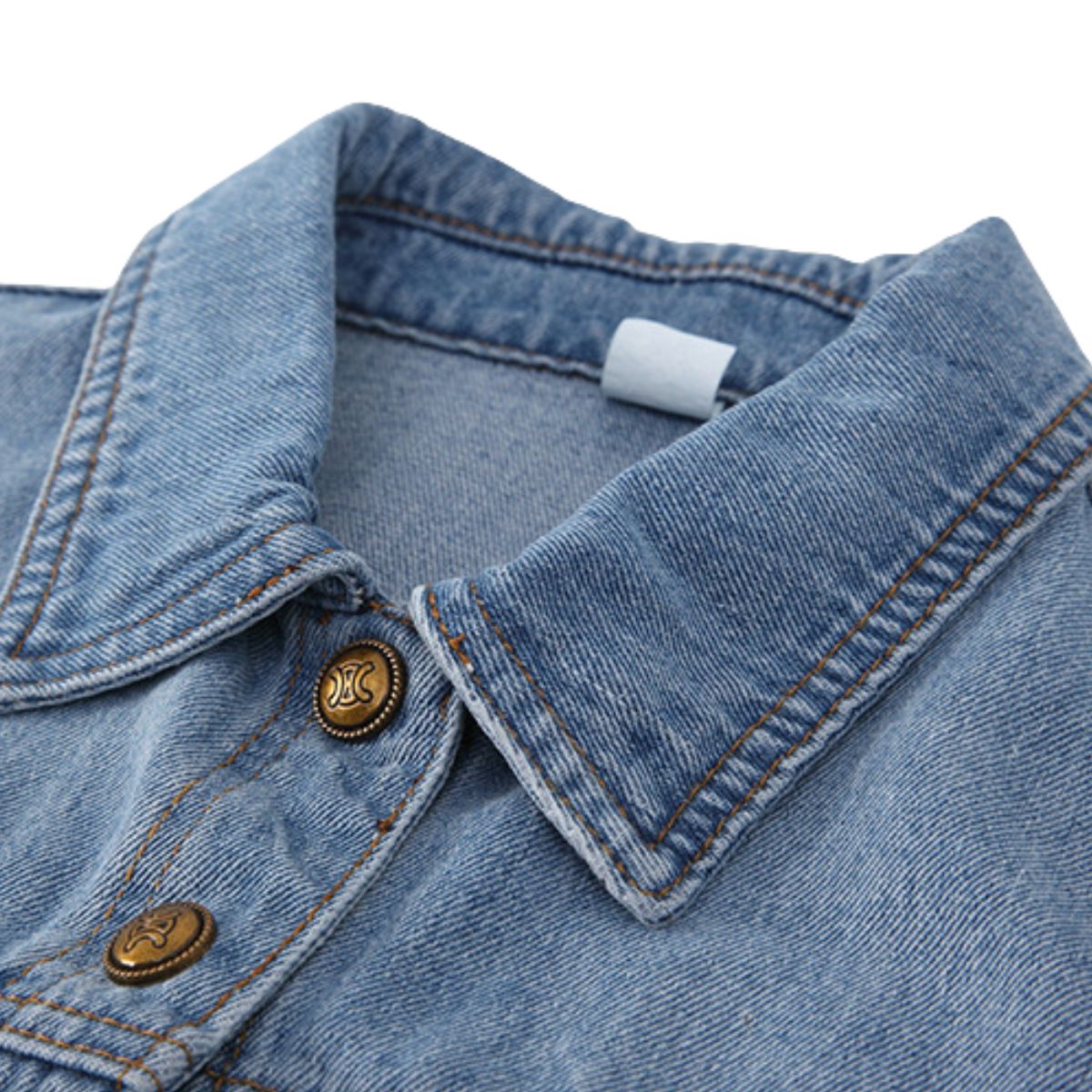 Vintage Washed Cropped Denim Jacket