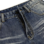 Loose Straight‑Leg Vintage Whiskered Jeans