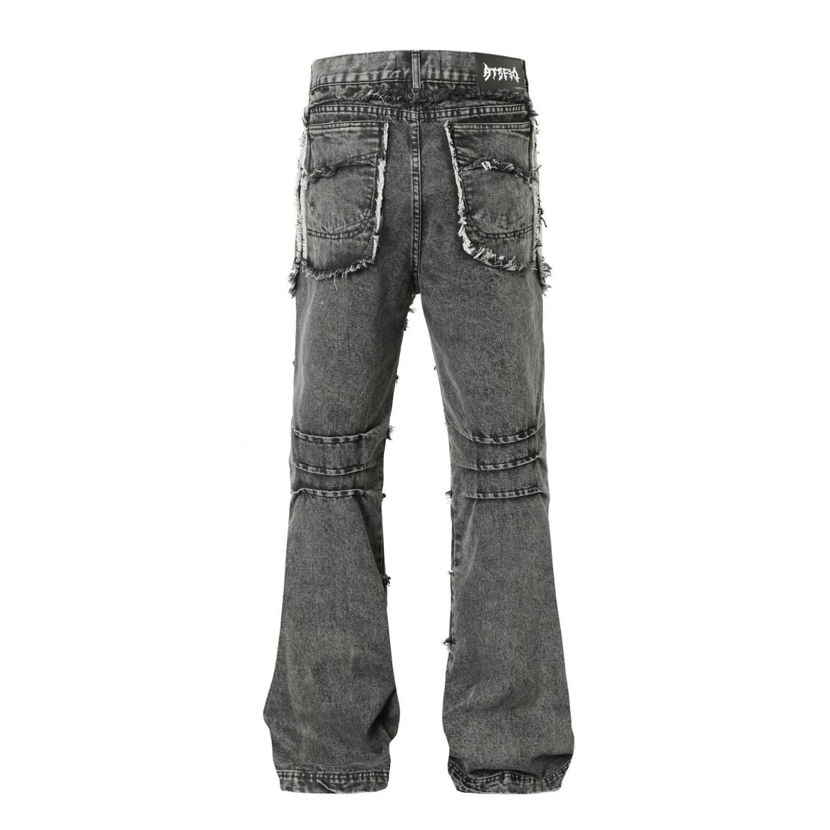 Smoke Rise Trap Denim Raw Trim Flare Jeans