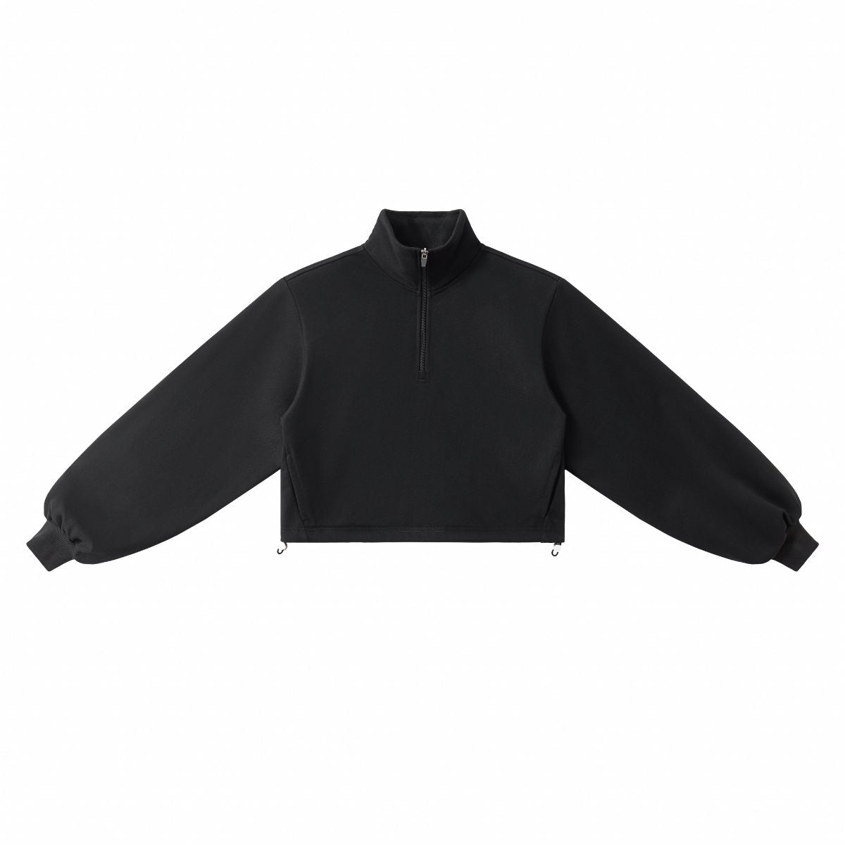 Preppy Style Half‑Zip Sport Sweatshirt With Adjustable Drawstring Hem