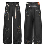 Vintage Patchwork Paint Splatter Wide Leg Jeans