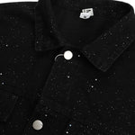 American Style Distressed Sequined Design Casual Loose Denim Jacket