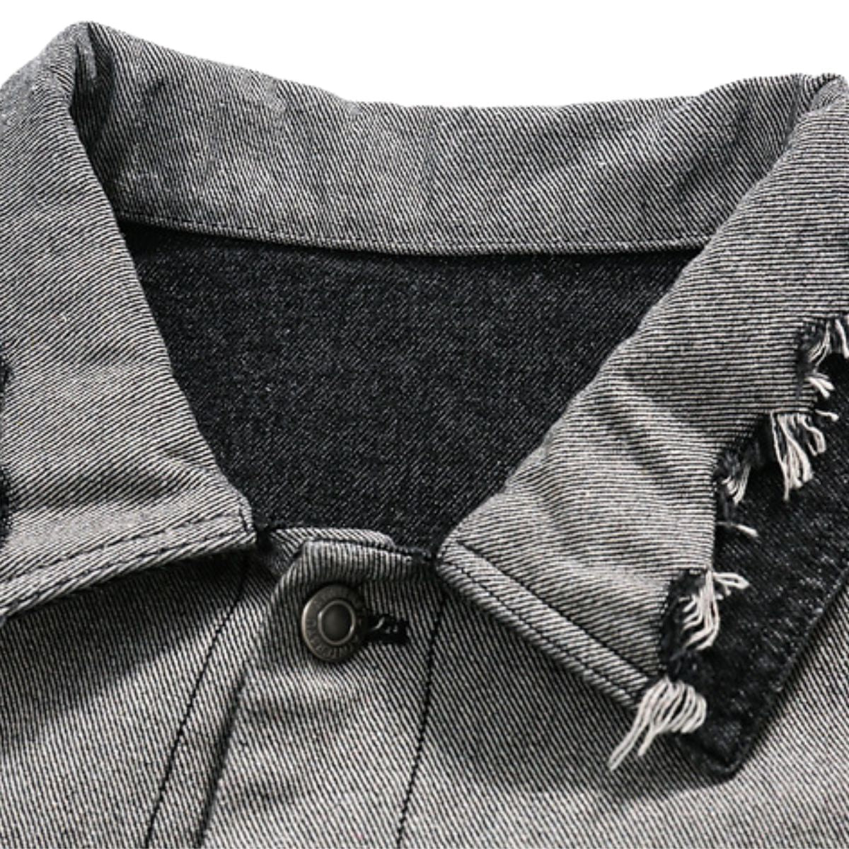 Street Hip-hop Distressed Patchwork Denim Jacket